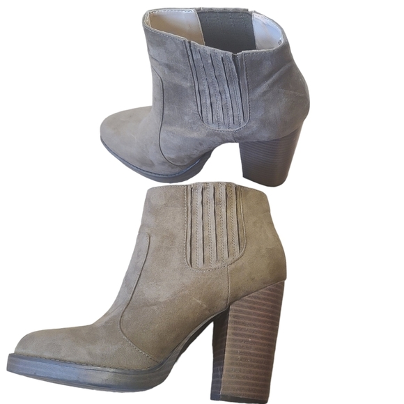 ZARA SUEDE STACK CHUNKY HEELED ANKLE BOOTS BOOTIES WOMENS SIZE 39 US SIZE 8 - Picture 4 of 12